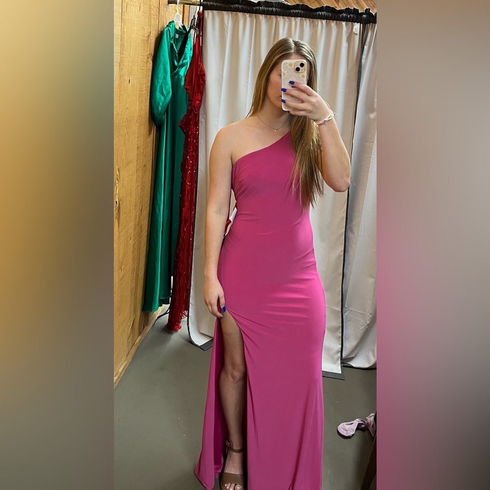 One Shoulder Jersey Gown
